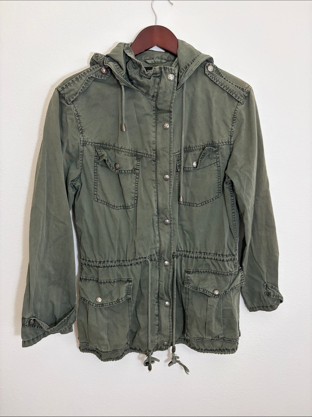 Buffalo David Bitton Olive Green Utility Hooded Jacket